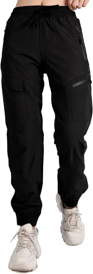 Women's Cargo Joggers Pants Lightweight Athletic Outdoor Travel Hiking Quick Dry Workout Pants