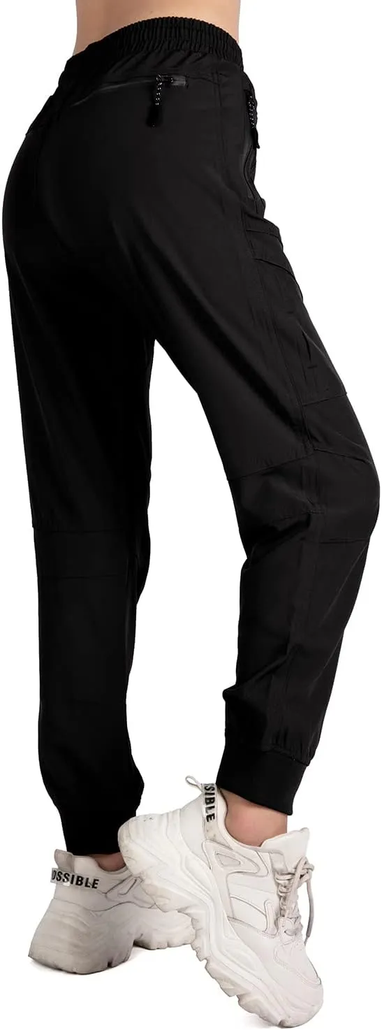 Women's Cargo Joggers Pants Lightweight Athletic Outdoor Travel Hiking Quick Dry Workout Pants