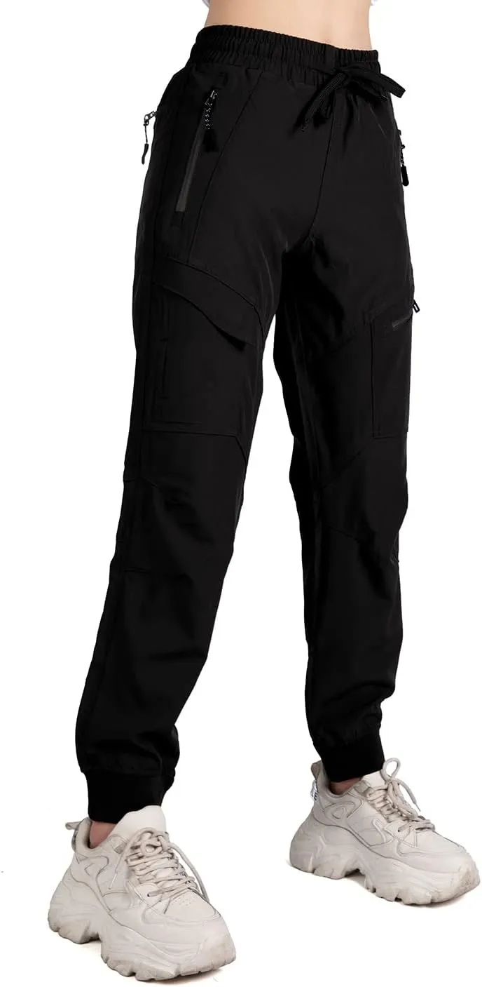 Women's Cargo Joggers Pants Lightweight Athletic Outdoor Travel Hiking Quick Dry Workout Pants