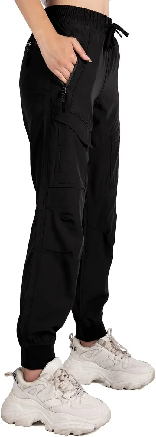 Women's Cargo Joggers Pants Lightweight Athletic Outdoor Travel Hiking Quick Dry Workout Pants