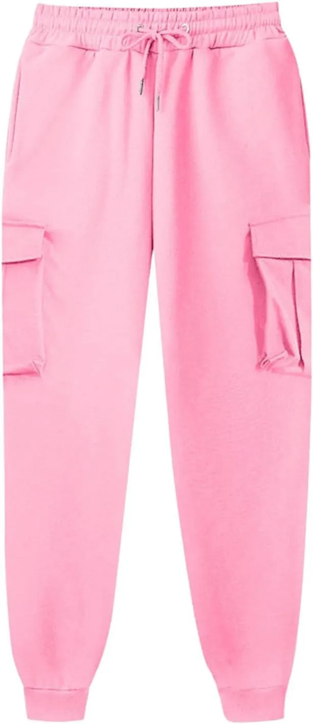 Womens Cargo Sweatpants Casual Loose Fit Workout Joggers Trendy Baggy Sweat Pants Fall Fashion Pants with Pockets
