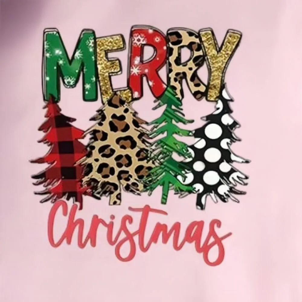 Womens Cotton Christmas Tshirts Loose Fit Oversized Boyfriend Long Tee Shirts Tunic Christmas Tops