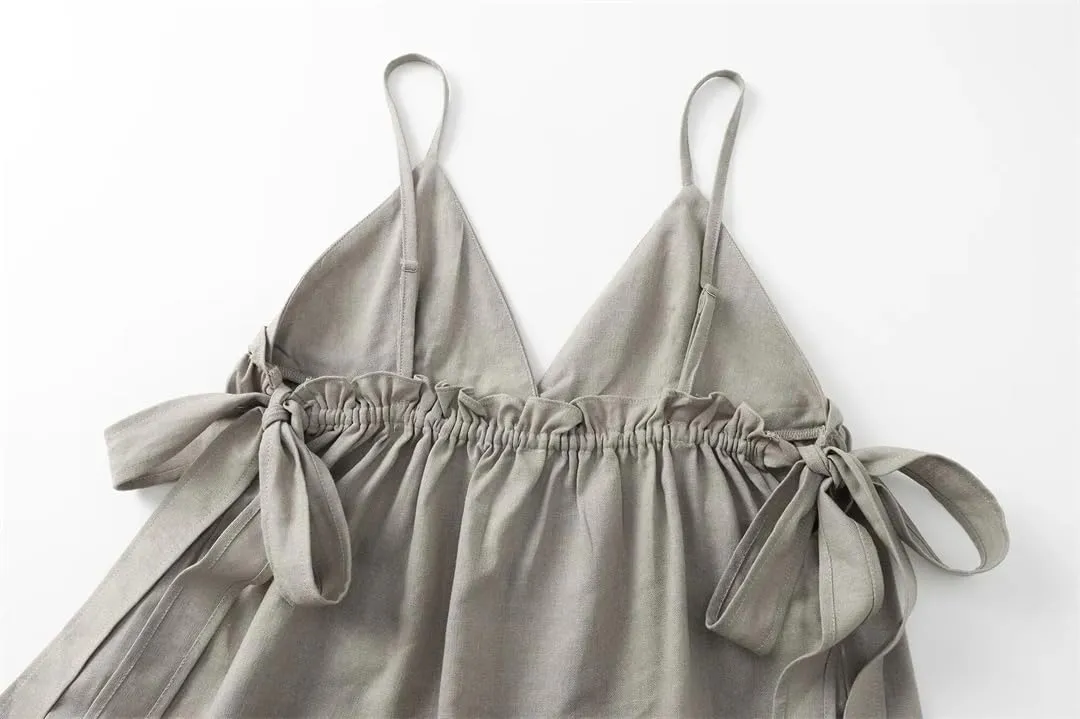 Women's European And American Summer Clothing Holiday Style Camisole Ruffled Backless Sexy Top