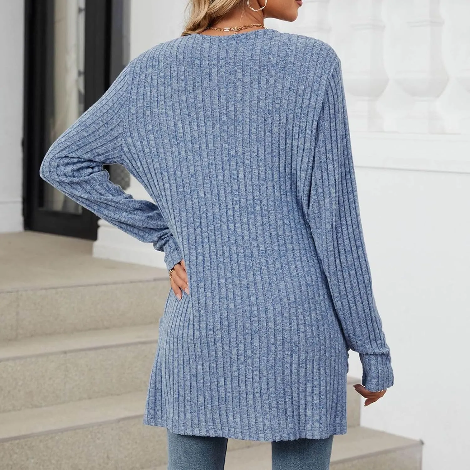 Womens Fall Fashion Cardigan Lightweight Soft Knit Cardigan Sweaters Long Sleeve Open Front Coat with Pockets