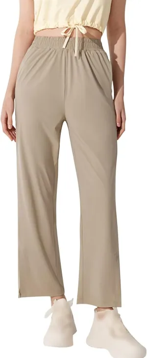 Women's High Waisted Wide Leg Pants with Pockets Casual Loose Palazzo Trousers Solid Straight Baggy Sweatpants Loungewear