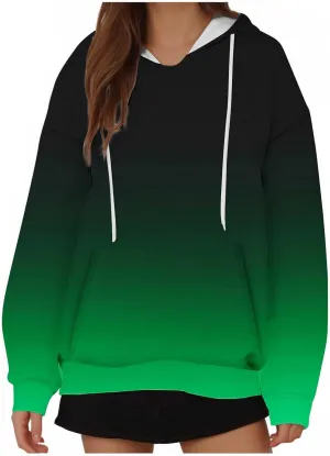 Womens Hoodies Tie Dye Print Long Sleeve Drawstring Pullover Tops Casual Loose Fit Sweatshirts Winter Fashion 2024