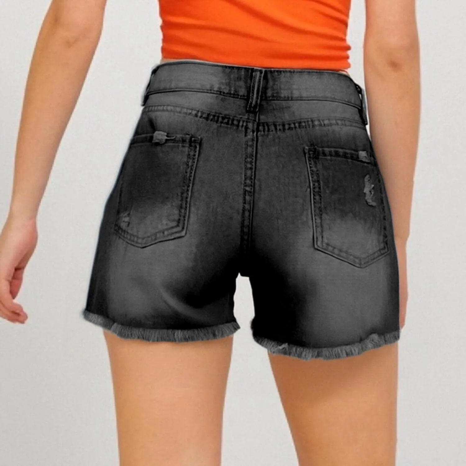 Womens Jean Shorts Ripped Stretchy Cut Off High Waisted Denim Shorts Lightweight Distressed Jeans Baggy Jorts