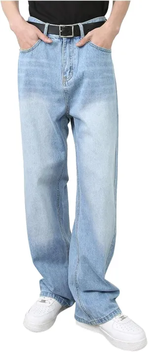 Women's Jeans Mid Rise Bootcut Baggy Jeans for Women Tummy Control Jeans Denim Pants