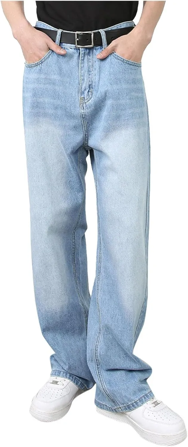 Women's Jeans Mid Rise Bootcut Baggy Jeans for Women Tummy Control Jeans Denim Pants