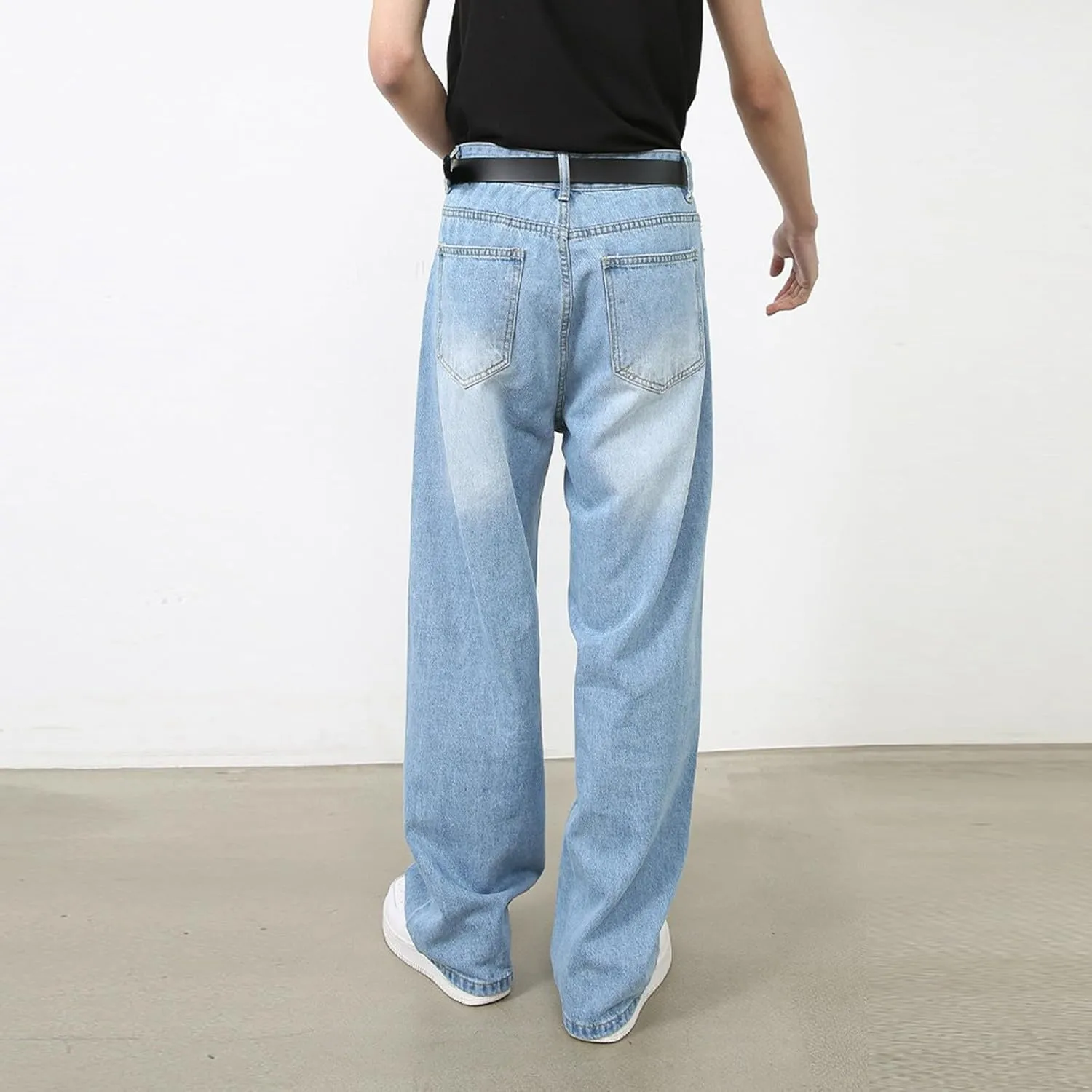 Women's Jeans Mid Rise Bootcut Baggy Jeans for Women Tummy Control Jeans Denim Pants