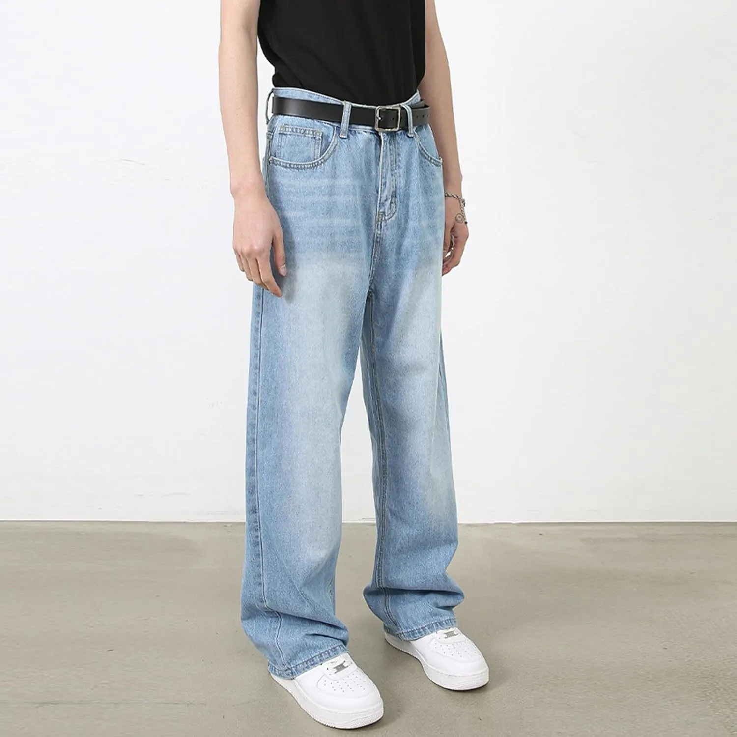 Women's Jeans Mid Rise Bootcut Baggy Jeans for Women Tummy Control Jeans Denim Pants