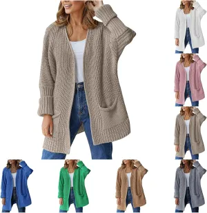 Womens Oversized Cardigans Soft Knit Cardigan Sweater Open Front Long Sleeve Sweater Coats Casual Fall Sweaters