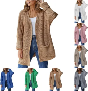 Womens Oversized Cardigans Soft Knit Cardigan Sweater Open Front Long Sleeve Sweater Coats Casual Fall Sweaters