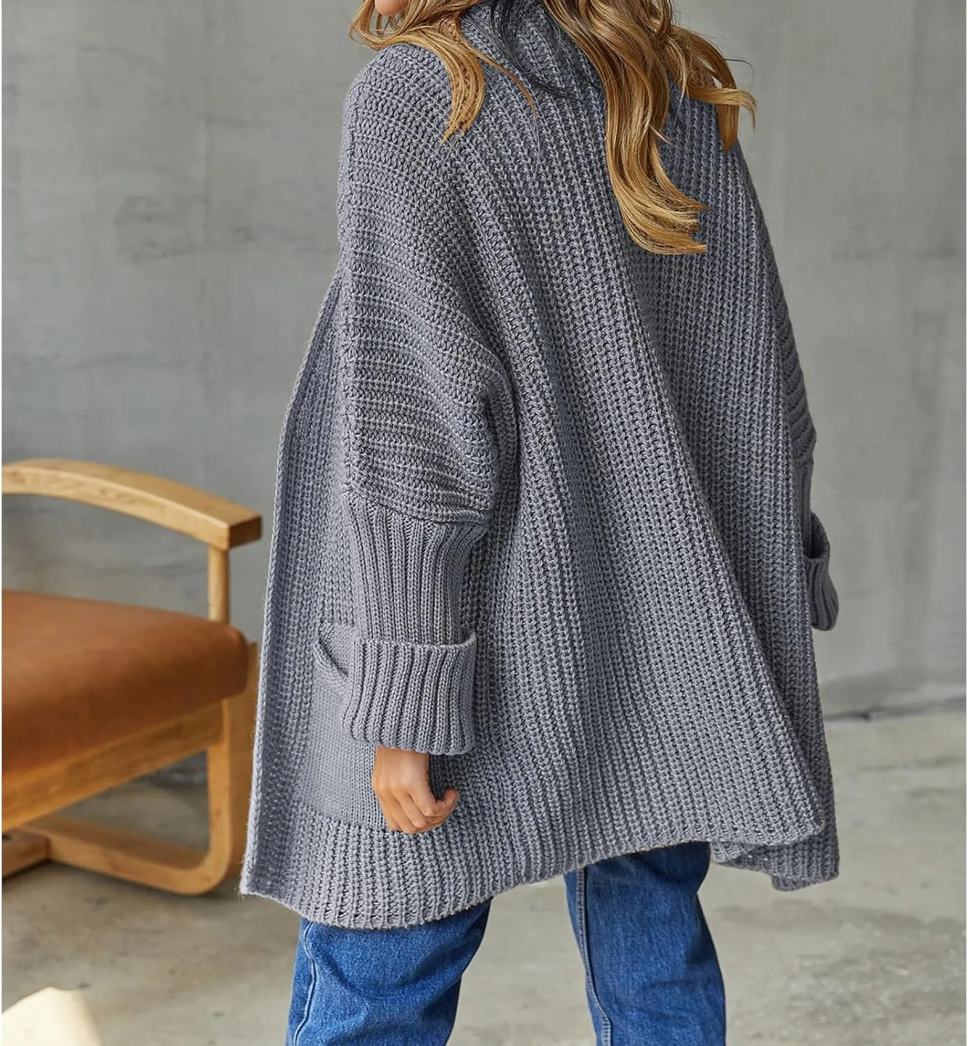 Womens Oversized Cardigans Soft Knit Cardigan Sweater Open Front Long Sleeve Sweater Coats Casual Fall Sweaters