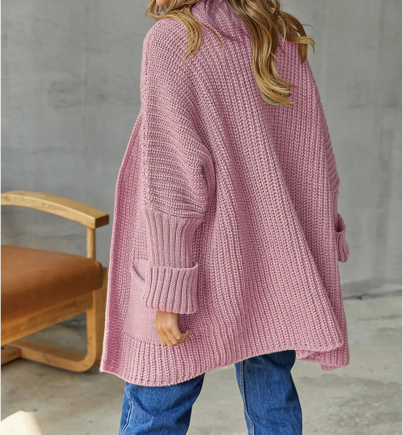 Womens Oversized Cardigans Soft Knit Cardigan Sweater Open Front Long Sleeve Sweater Coats Casual Fall Sweaters