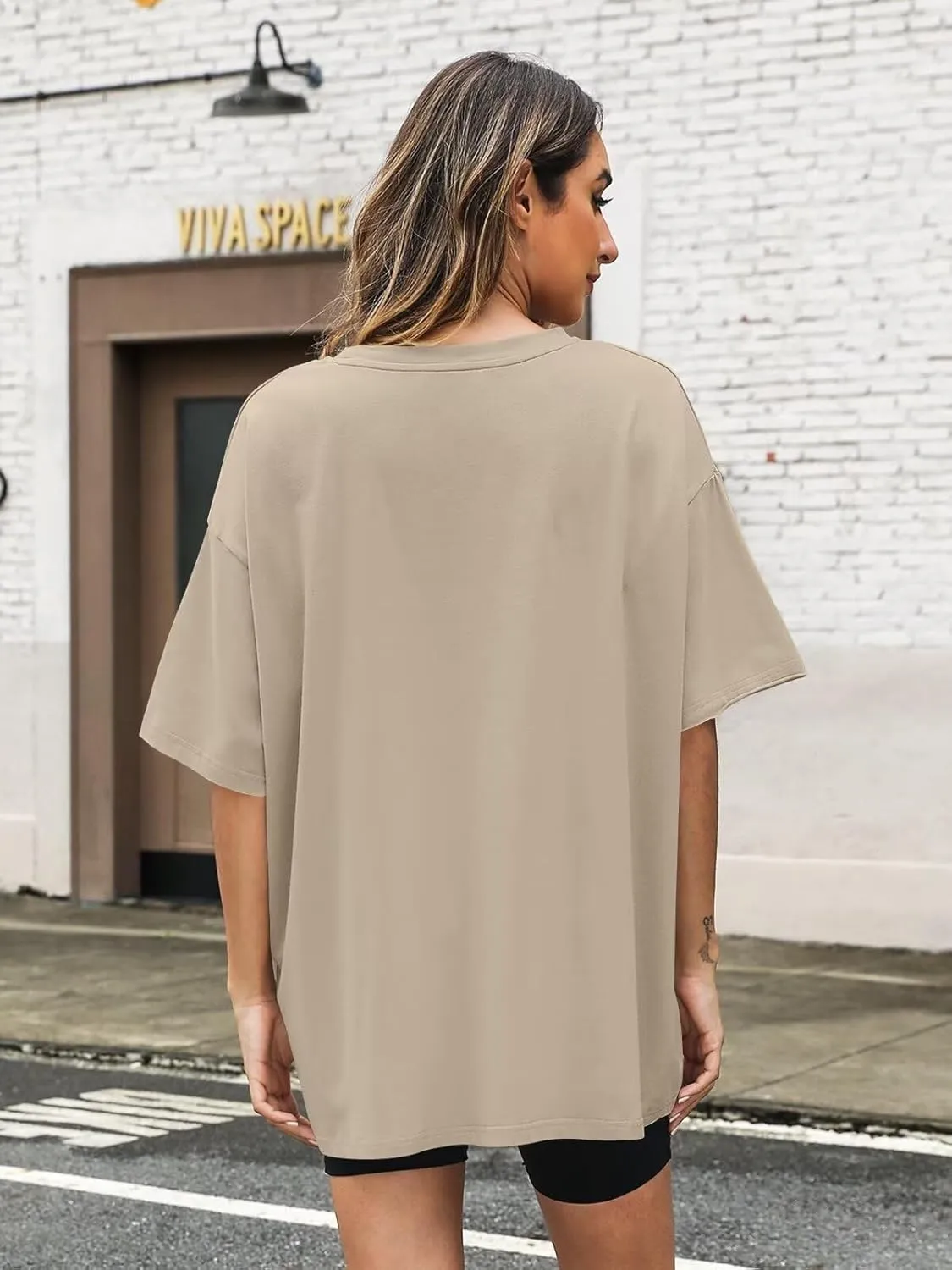Womens Oversized T Shirts Cotton Loose Fit Short Sleeve Tee Crewneck Workout Summer Tops Fashion Clothes 2025