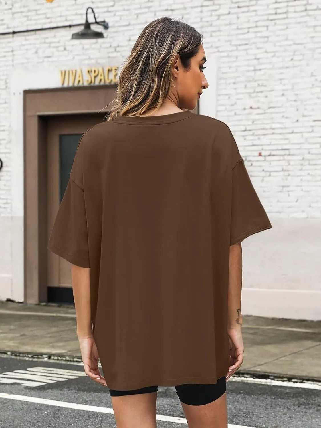 Womens Oversized T Shirts Cotton Loose Fit Short Sleeve Tee Crewneck Workout Summer Tops Fashion Clothes 2025
