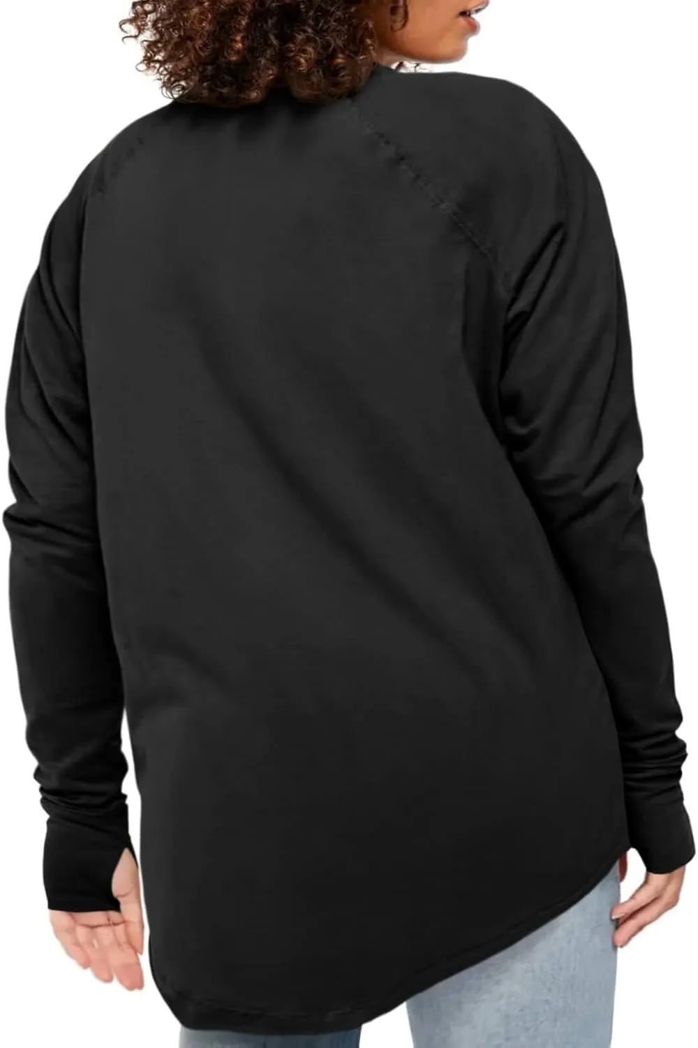 Women's Plus Size Long Sleeve Tunic Top Crew Neck Summer Oversized Fit Basic T Shirts Blouse
