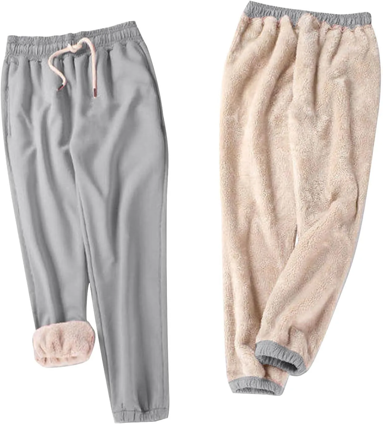 Womens Sweatpants 2024 Cinch Bottom Joggers Baggy Sweat Fall Athletic Fleece Lined Lounge Trousers with Pockets
