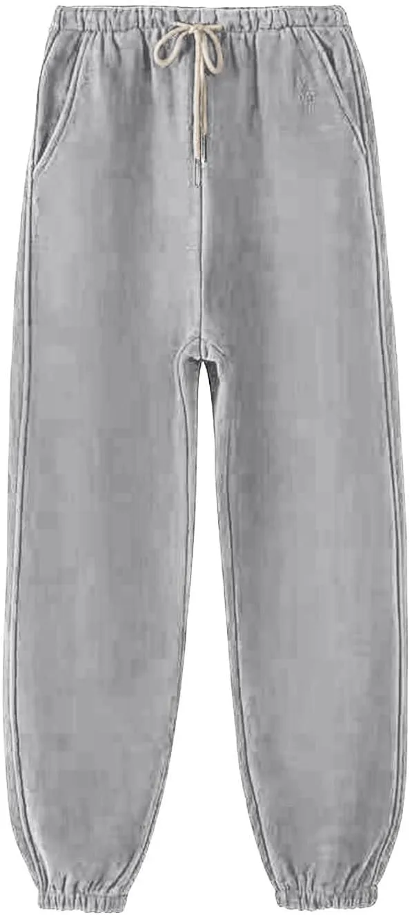 Womens Sweatpants 2024 Cinch Bottom Joggers Baggy Sweat Fall Athletic Fleece Lined Lounge Trousers with Pockets