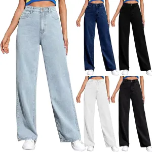 Women's Sweatpants That Look Like Jeans High Waisted Trendy Stretchy Pull On Baggy Jeans with Pockets Cute Sweatpants