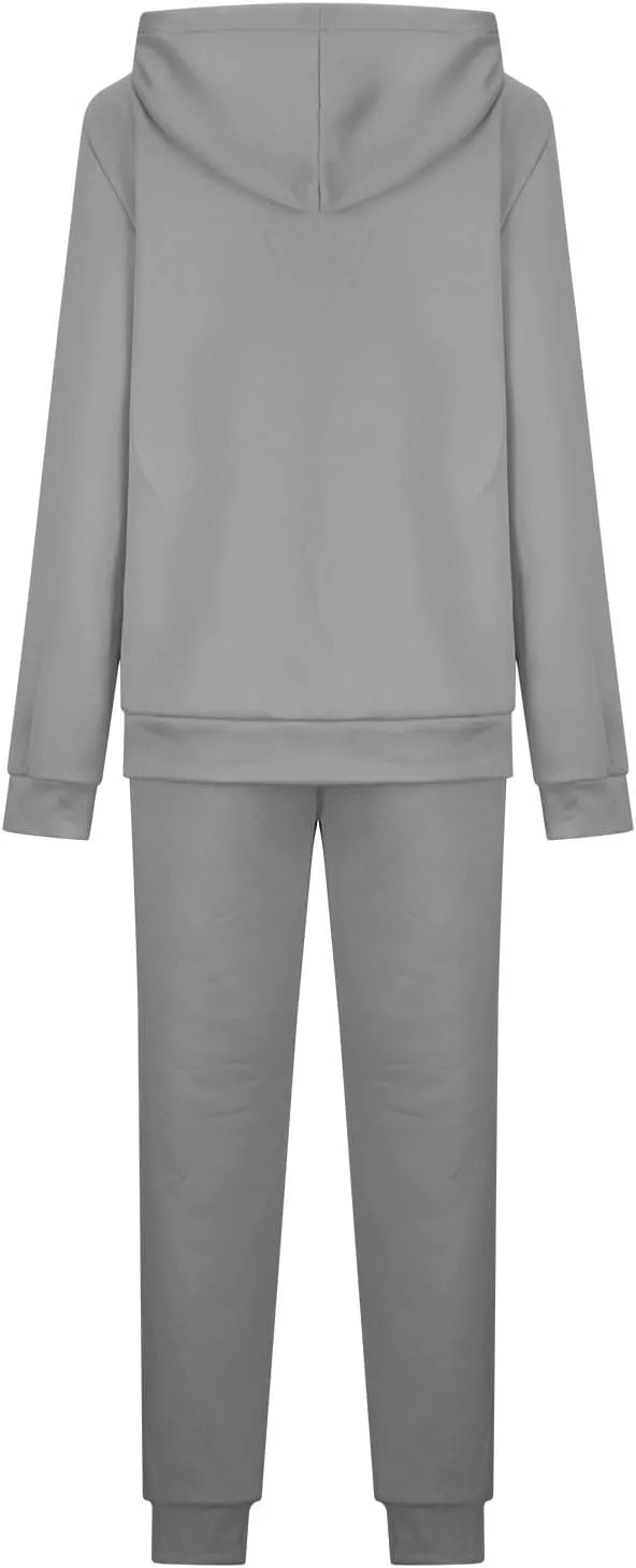 Womens Sweatsuits 2 Piece Set Winter Fleece Sherpa Lined Hoodie Sweatshirt and Long Pants Tracksuit Casual Warm Sets