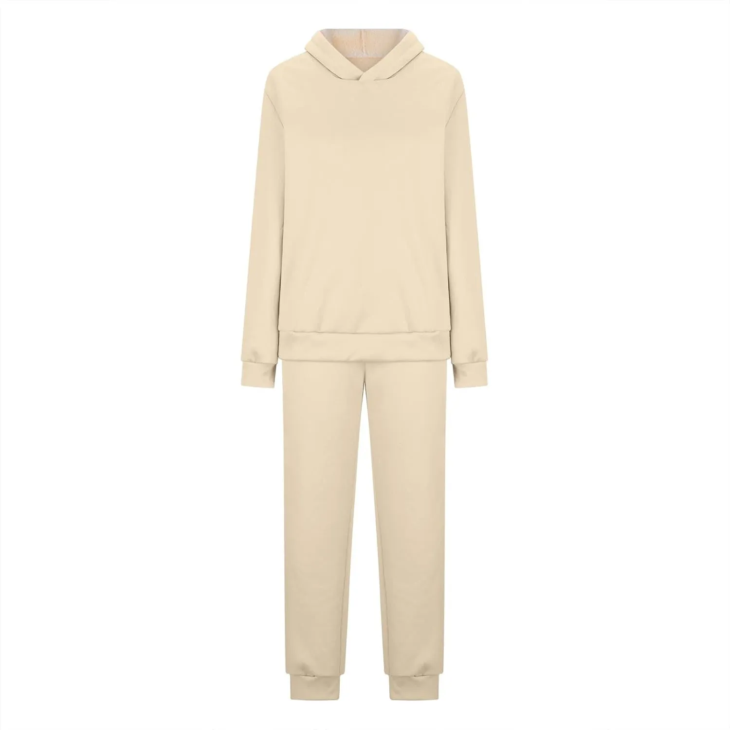 Womens Sweatsuits 2 Piece Set Winter Fleece Sherpa Lined Hoodie Sweatshirt and Long Pants Tracksuit Casual Warm Sets
