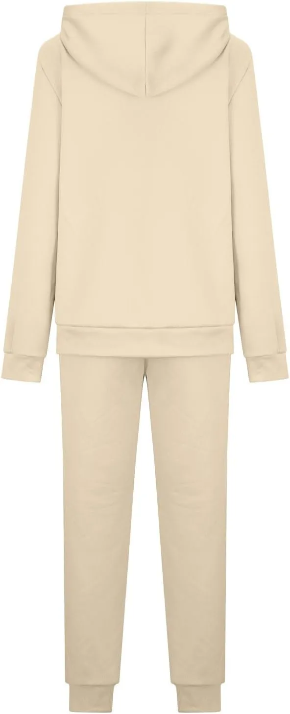 Womens Sweatsuits 2 Piece Set Winter Fleece Sherpa Lined Hoodie Sweatshirt and Long Pants Tracksuit Casual Warm Sets