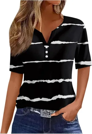Womens Trendy 2024 Short Sleeve Tops Summer Blouses Shirts Vacation Tshirts Tee Dressy Causal Ladies Clothing