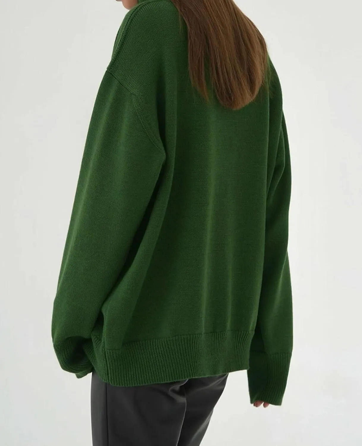 Women's Turtleneck Oversized Sweaters Long Sleeve Soft Knit Pullover Winter Solid Sweater Loose Tops