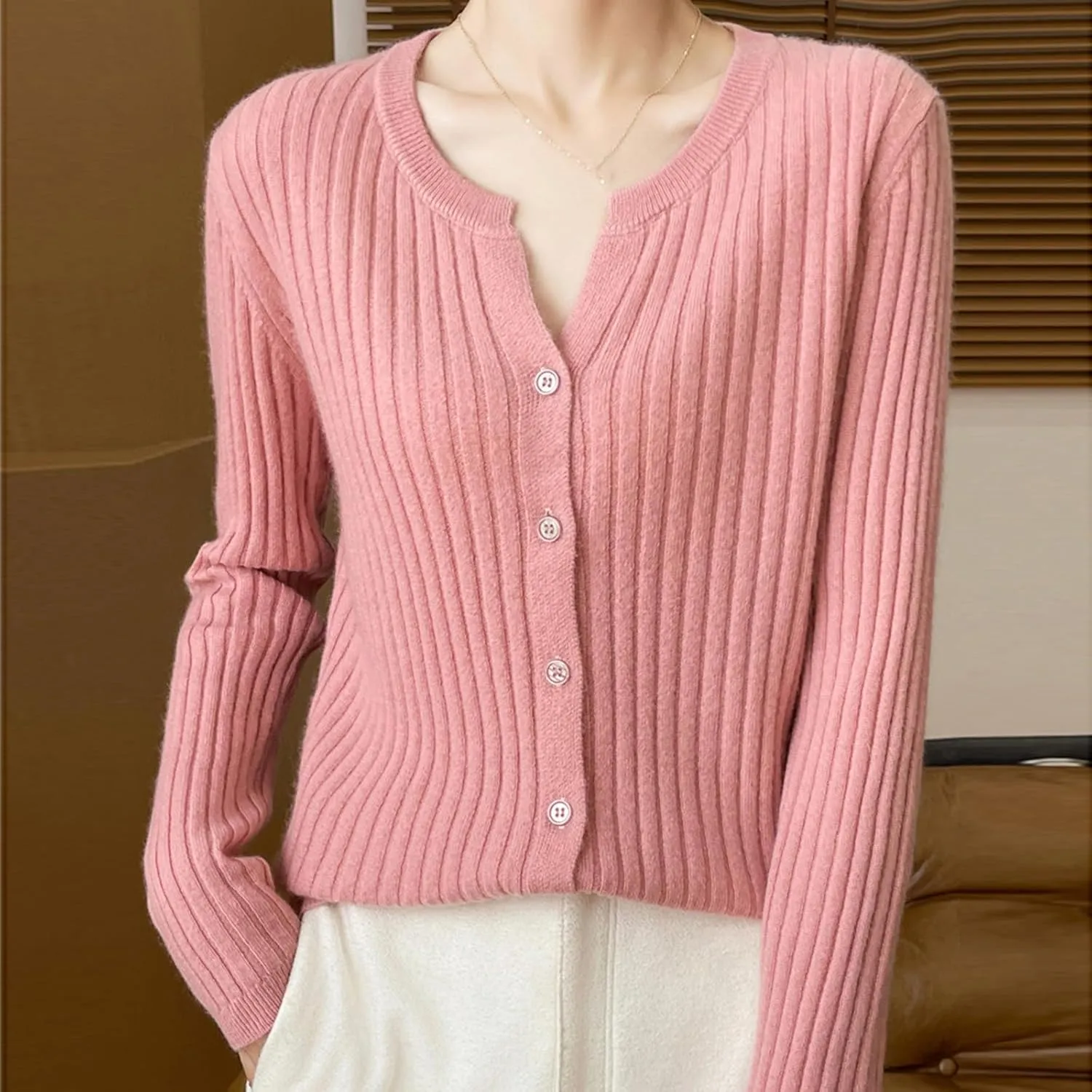 Women's V-Neck Long Sleeve Button Down Lightweight Sweater Soft Knit Cardigan Slim Fashion Tops Jackets 2024