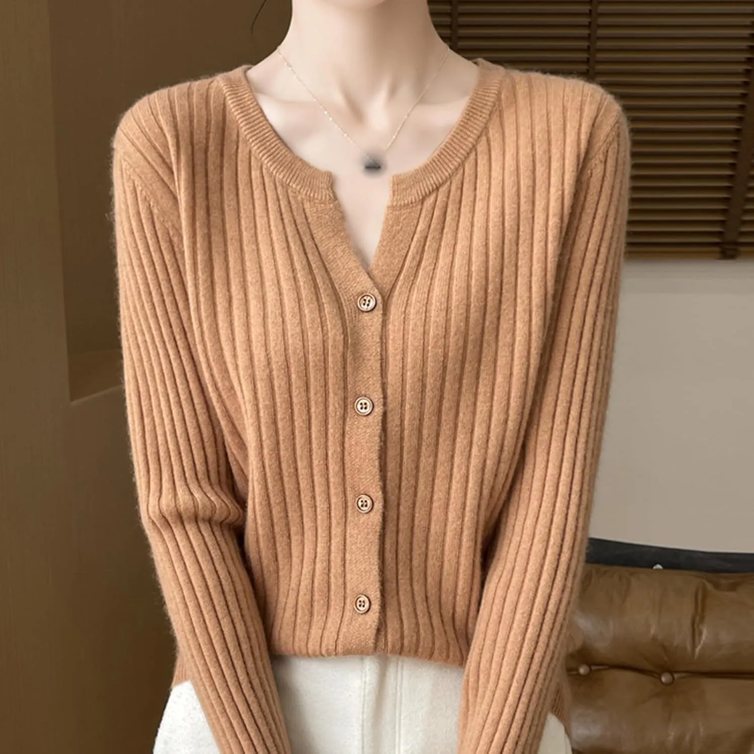 Women's V-Neck Long Sleeve Button Down Lightweight Sweater Soft Knit Cardigan Slim Fashion Tops Jackets 2024