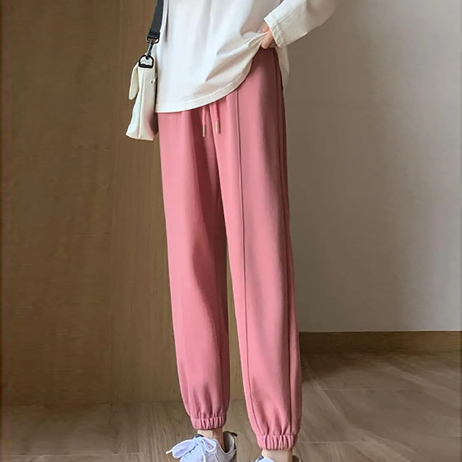XUNRYAN Sweatpants Women Joggers with Pockets Fleece Lined Lounge Yoga Pants Wide Leg Trousers Winter Warm Loungewear