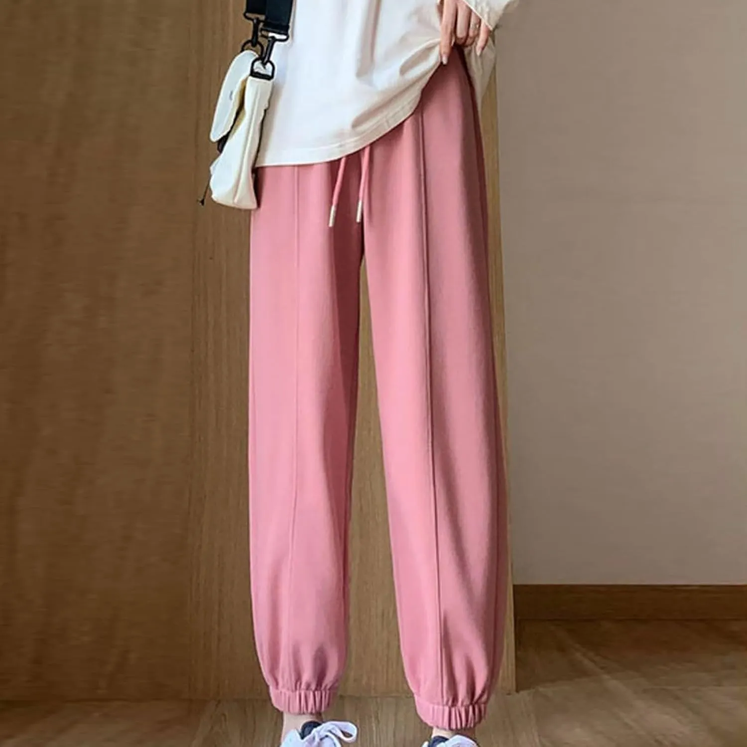 XUNRYAN Sweatpants Women Joggers with Pockets Fleece Lined Lounge Yoga Pants Wide Leg Trousers Winter Warm Loungewear