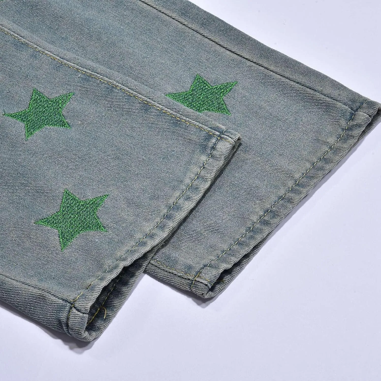 Y2k Denim Jeans Mens Aesthetic Baggy Hip Hop Star Pants Y2K Streetwear Printed Denim Baggy Gothic Y2k Fashion Jeans Trousers
