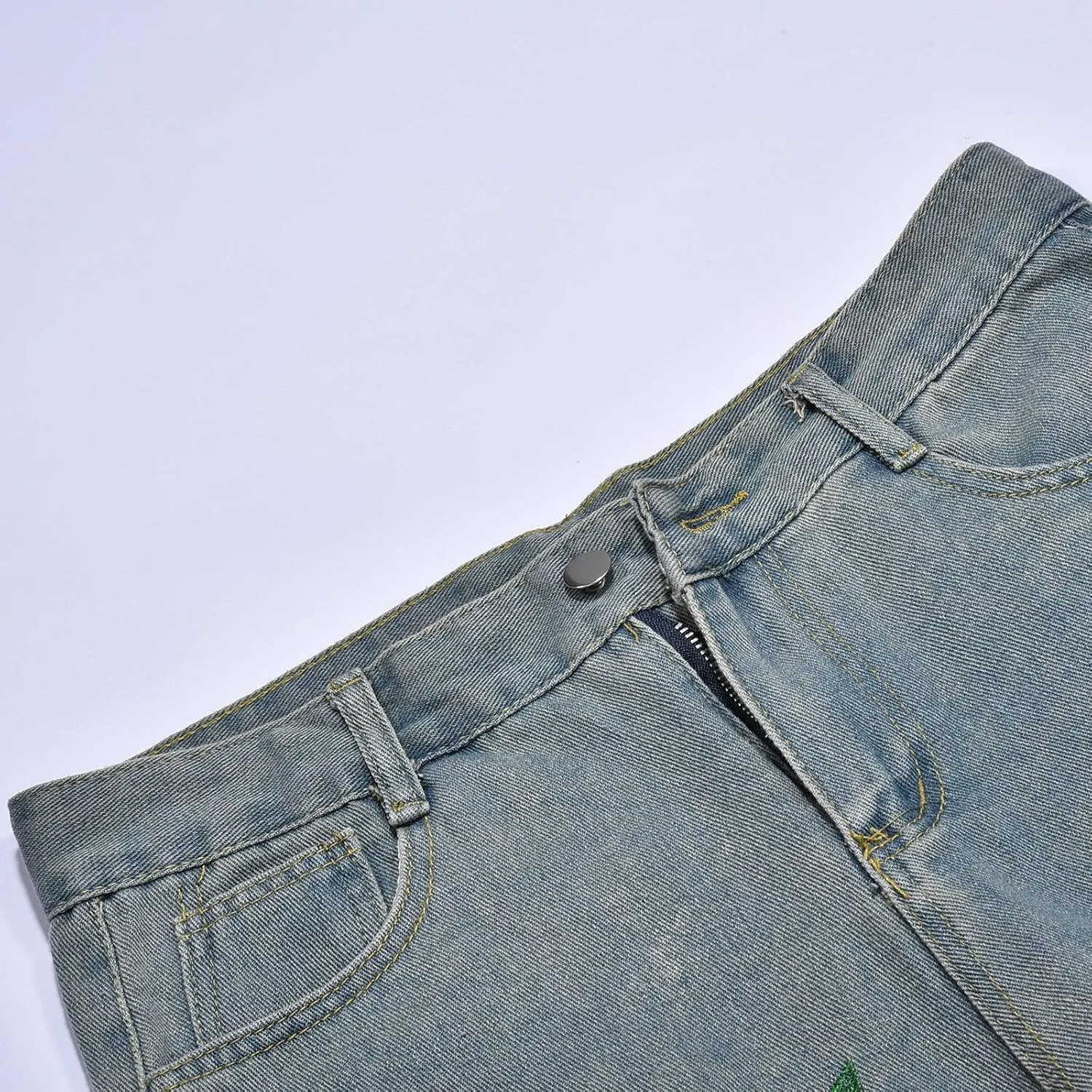 Y2k Denim Jeans Mens Aesthetic Baggy Hip Hop Star Pants Y2K Streetwear Printed Denim Baggy Gothic Y2k Fashion Jeans Trousers