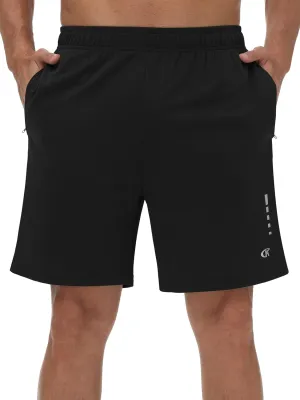 YuKaiChen Men's Quick-Dry Athletic Shorts Lightweight Mesh Workout Gym Running Shorts with Zippered Pockets