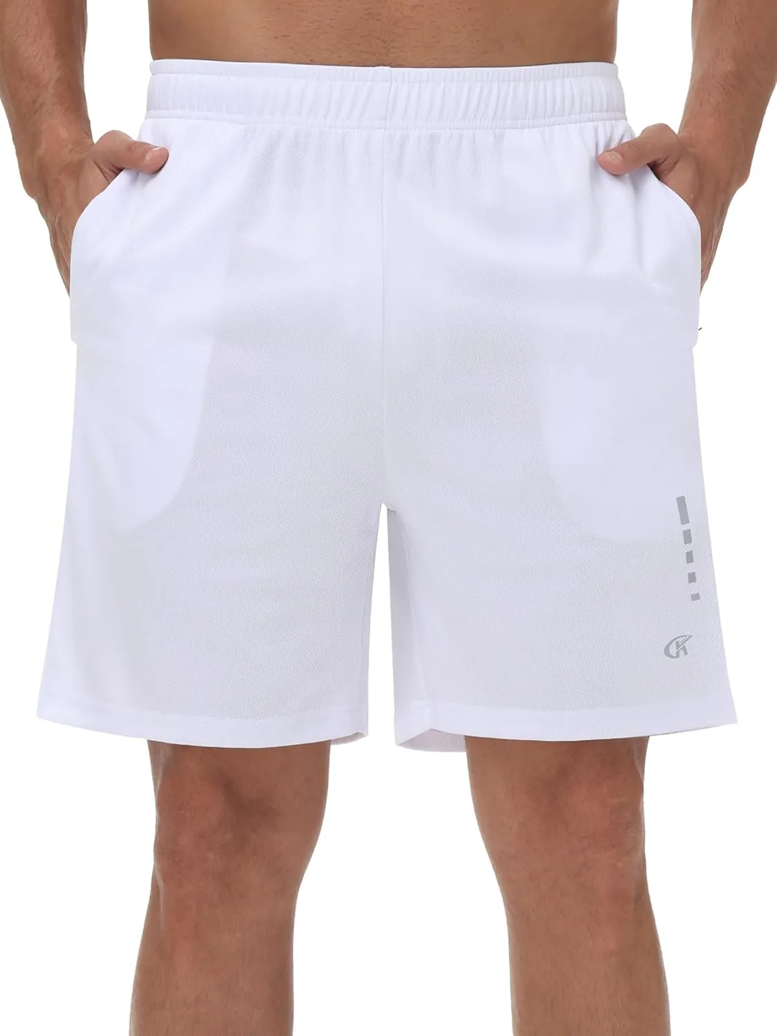 YuKaiChen Men's Quick-Dry Athletic Shorts Lightweight Mesh Workout Gym Running Shorts with Zippered Pockets