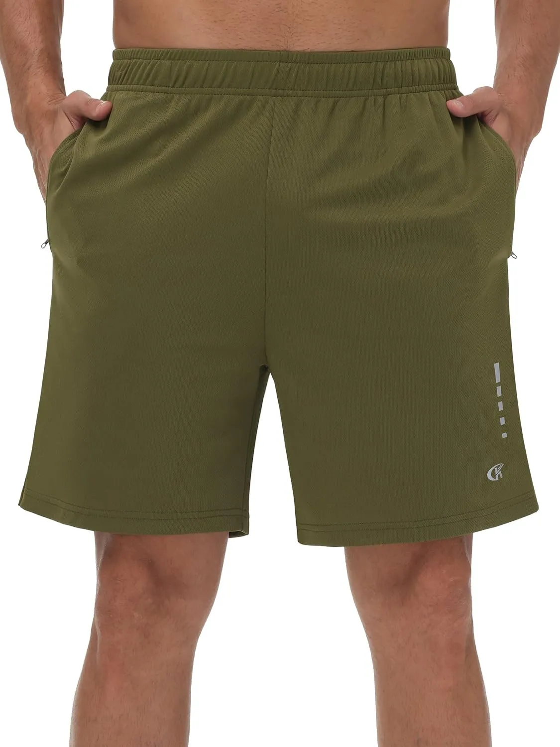 YuKaiChen Men's Quick-Dry Athletic Shorts Lightweight Mesh Workout Gym Running Shorts with Zippered Pockets