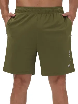 YuKaiChen Men's Quick-Dry Athletic Shorts Lightweight Mesh Workout Gym Running Shorts with Zippered Pockets