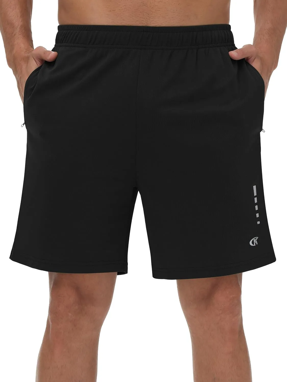 YuKaiChen Men's Quick-Dry Athletic Shorts Lightweight Mesh Workout Gym Running Shorts with Zippered Pockets