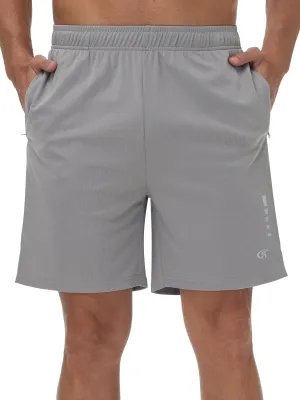 YuKaiChen Men's Quick-Dry Athletic Shorts Lightweight Mesh Workout Gym Running Shorts with Zippered Pockets